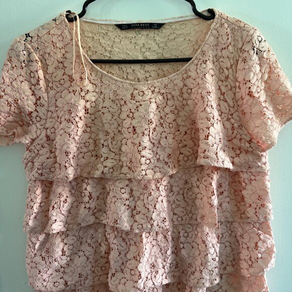 Zara Ruffled Layer Embroidered Top - Picture 3 of 6